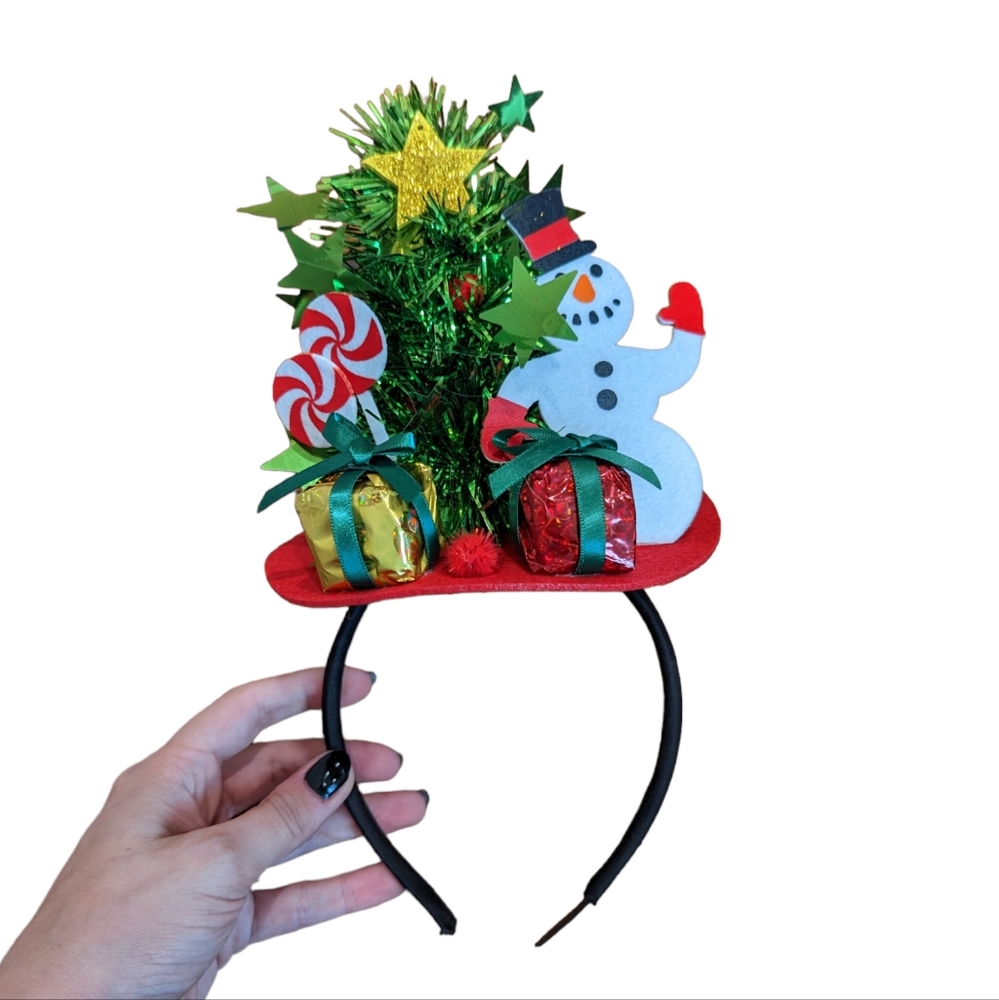 Christmas Tree Headband - Novelty Holiday Mini Hat